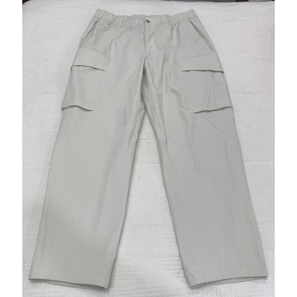 Lululemon Lab Utilitech Cargo Pants Mens 36 Off White Baggy Straight Leg Stretch